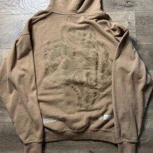 Large (L) - Darc Sport Hoodie Brown/White Wolf head Wolves NFGU SSDD
